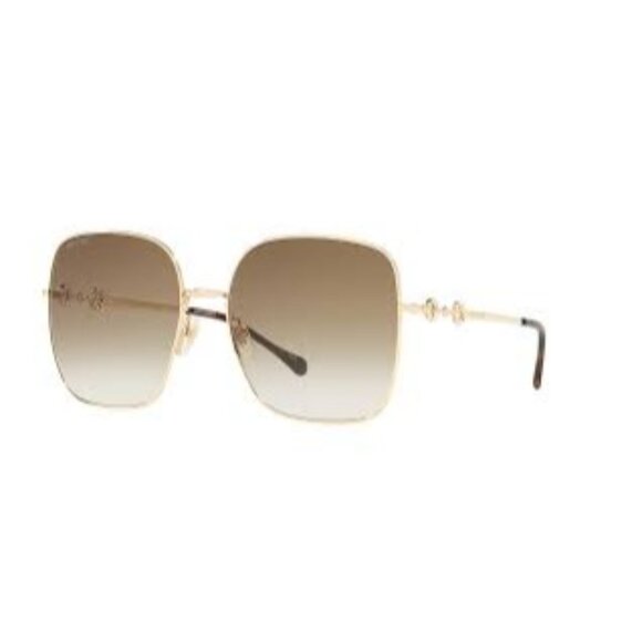 B-99. Gucci Unisex Sunglasses Gold Gradient Brown GG0879S - Picture 1 of 1